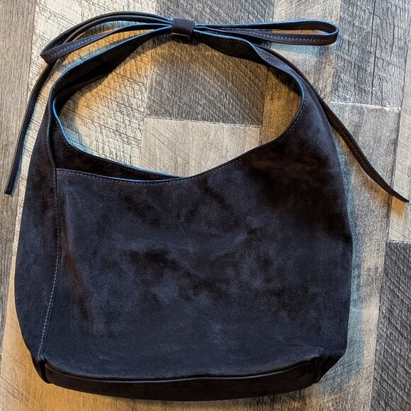 Reformation Small Vittoria Suede Tote Bag Brown Purse - Picture 2 of 7